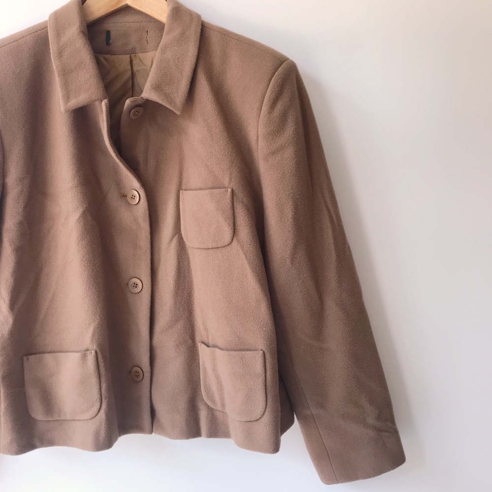 Wool Blend Brown Boxy Vintage Blazer